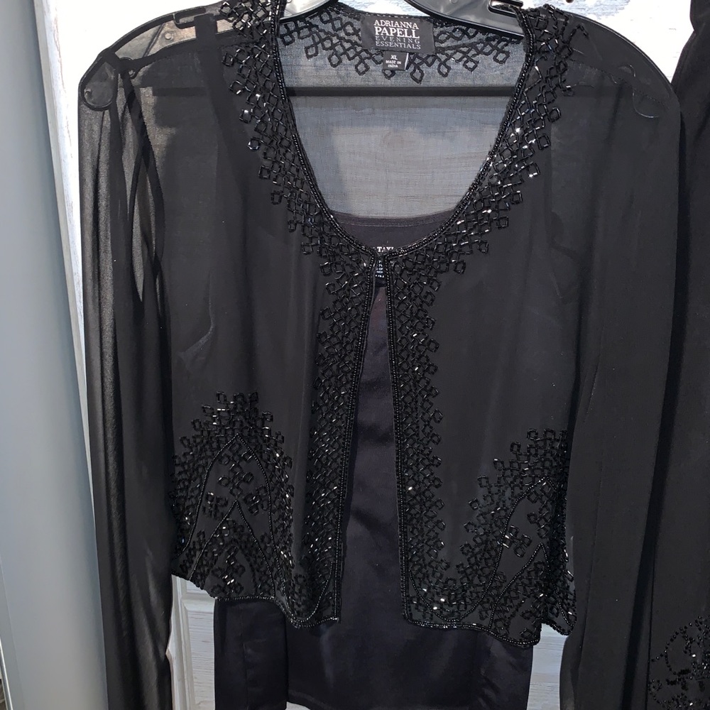 Hand beaded sheer jacket